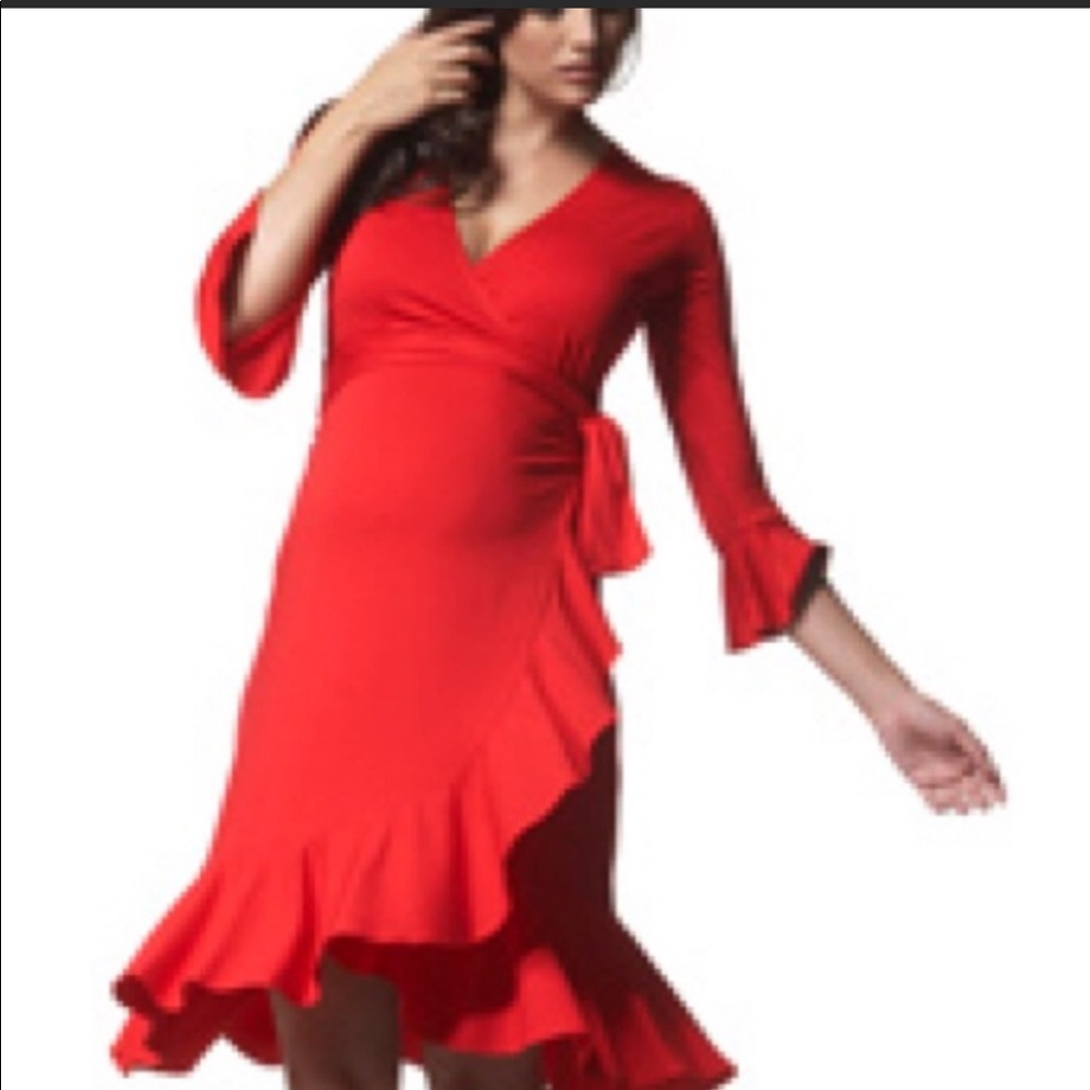 Isabella Oliver red high-low ruffle dress 2